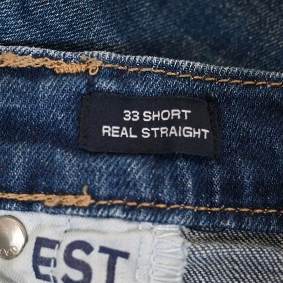 GAP Real Straight Jeans Womens 33/16 Short Dark Wash - Picture 9 of 11